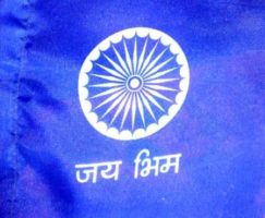 Jai Bhim Dhamma chakra Blue flag Blue flag